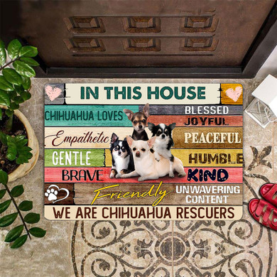 In This House We Are Bulldog Rescuers Doormat Entrance Mat For Home Doormat Outdoor