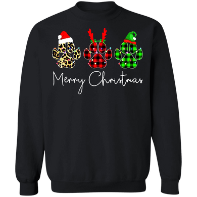 Merry Christmas Dog Paws Graphic Sweatshirt Ugly Sweatshirt Women Men Christmas Gift 2020 Idea