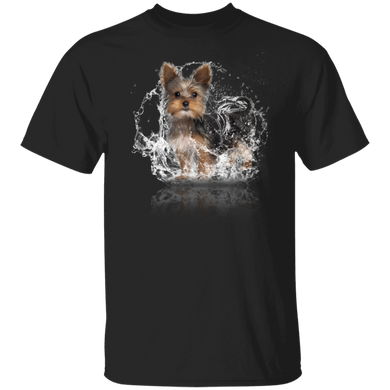 Cute Yorkie With Water Reflection Shirt Dog Lover T-Shirt For Men Woman Gift
