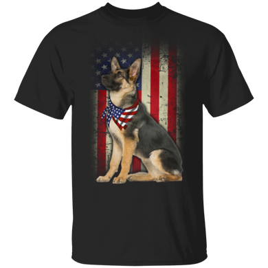 German Shepherd American Usa Flag Dog T-Shirt Patriotic 4th Of July Shirts