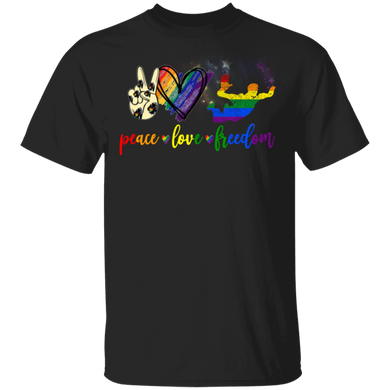 Peace Love Freedom LGBT T-Shirt Rainbow Pride Shirt