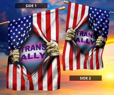 Trans Ally Flag In Heart American Flag Patriotic Trans Remembrance Day 2020 Transflag