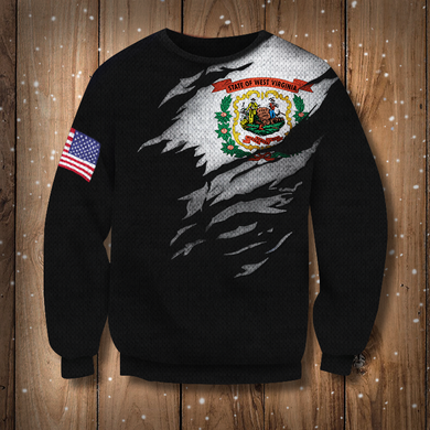 West Virginia State Flag Sweatshirt Virginia State And US Flag Logo Sweater Cozy Gift For Him West Virginia State Flag Sweatshirt Virginia State And US Flag Logo Sweater Cozy Gift For Him
