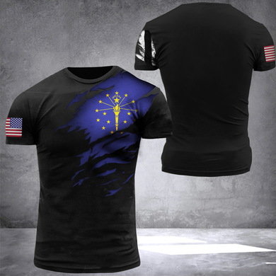 Indiana State Flag Shirt Indiana Flag And US Flag Logo Basic Tee For Men Workout Gift Ideas Indiana State Flag Shirt Indiana Flag And US Flag Logo Basic Tee For Men Workout Gift Ideas