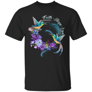 Faith Hope Love T-Shirt Birds Flowers Vintage Graphic Tee For Men Women Gift For Christian