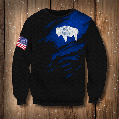 Wyoming Flag And American Flag Sweatshirt Wyoming  State Flag US Flag Logo Patriot Gift For Him Wyoming Flag And American Flag Sweatshirt Wyoming  State Flag US Flag Logo Patriot Gift For Him