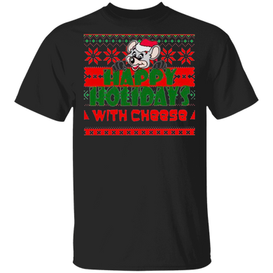 Happy Holidays With Cheese Shirt Cute T-Shirt For Girl Men Gift
