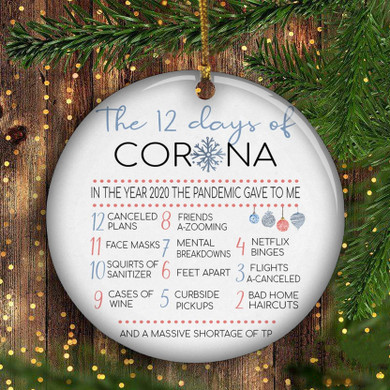12 Days Of Corona Ornament We Survived 2020 Christmas Ornament Gift For Family