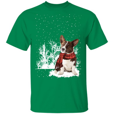 Corgi Red Scarf T-Shirt Adorable Dog Winter Shirt Christmas Gift For Friend Corgi Lover