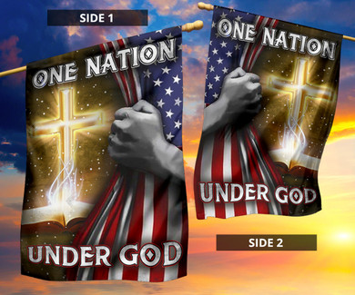 Hand Open American Flag Cross Flag One Nation Under God Quote Christian Gifts Front Door Decor