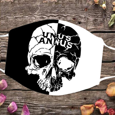 Unus Annus Cloth Face Mask Skull Black And White Unus Annus Merch 3d Cloth Face Mask