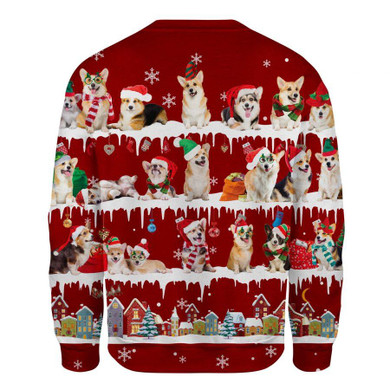 Corgi Snowflake Christmas Sweatshirt Cute Christmas Sweatshirt Xmas Party Secret Santa Gifts