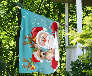 Chihuahua Santa Claus Merry Christmas Flag Christmas Living Room Decor Xmas Gift For Parents
