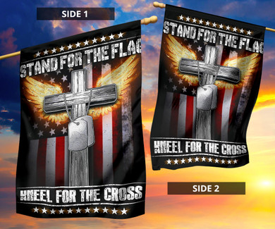 Stand For The Flag Kneel For The Cross Flag Angel Cross W American Flag Decor Christian Gifts