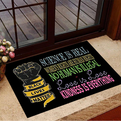 Kindness Is Everything Doormat Hand Up For BLM Human Rights LGBT Doormat Pride Gifts For Family