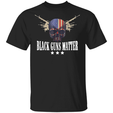 Black Guns Matter Shirt Skull American Flag T-Shirt Pro 2nd Amendment Merch