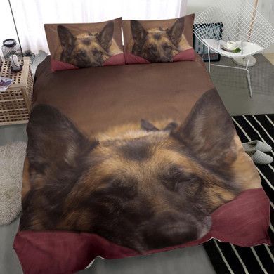 German Shepherd Sleeping Bedding Set Adorable Dog Duvet Cover Set New Home Gifts For Dog Lovers