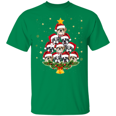 Pug Dog Christmas Tree T-Shirt Funny Holiday Gift Idea Present For Parent
