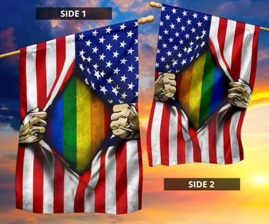 LGBT American Vintage Flag Fourth Of July Pride Colors For Indoor & Outdoor Decorative Flag