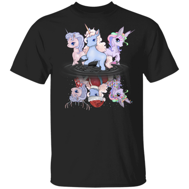 Cute Unicorns Water Reflection Christmas Style T-Shirt Halloween Christmas Shirt Unicorn Lover