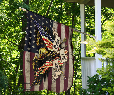 Gold Eagle Law And Order American Flag Gun Patriotic Eagle Vintage American Flag Outdoor Decor