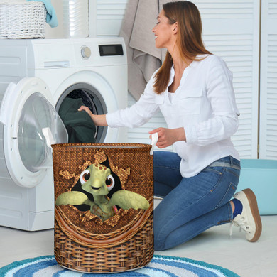 Cute Turtle Artwork Laundry Basket Storage Bin Best Gift For Mom Turtle Lovers