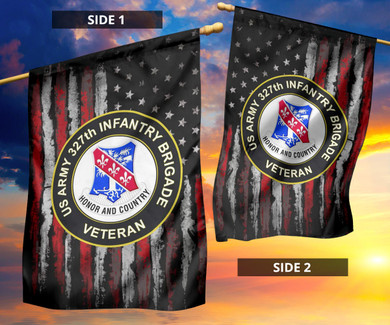 327 Hhc American Flag Us Army 327th Infantry Brigade Veteran Flag Home Decor Veterans Gift