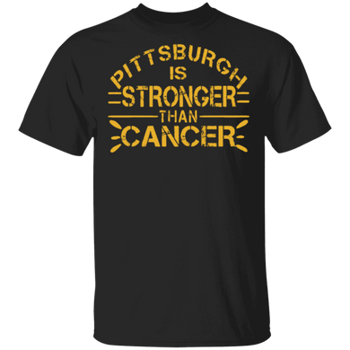 Football Pittsburgh Is Stronger Than Cancer Black Shirt Breast Cancer Awareness Month T-Shirt