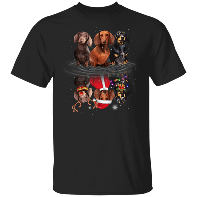 Dachshunds Water Mirror Reflection 3D T-Shirt Parties Gifts Halloween And Christmas