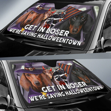 Dachshund Halloween Get In Loser Auto Sun Shade Halloween Gift Sun Visor For Car Window Cover