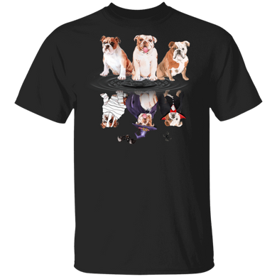 Bulldog Water Reflection Halloween T-Shirt Creative Halloween Costume Ideas Bulldog Gifts
