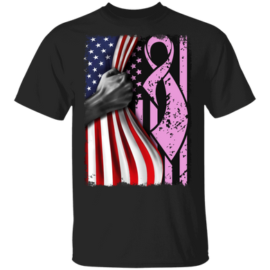 Pink Ribbon Breast Cancer Inside US Flag T-Shirt Breast Cancer Awareness Shirt Pride Gifts Pink Ribbon Breast Cancer Inside US Flag T-Shirt Breast Cancer Awareness Shirt Pride Gifts