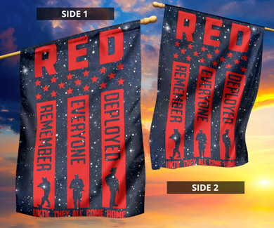 Red Friday Remember Everyone Deployed Vertical Flag Soldier Memorial Flag For Wall Home Decor