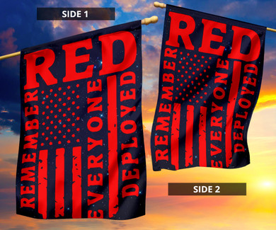Red Friday Remember Everyone Deployed Flag Soldier Memorial Veteran Gift For Wall Yard Decor