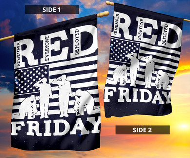 Red Friday Remember Everyone Deployed Flag Military Soldier Memorial For Indoor Outside Flag