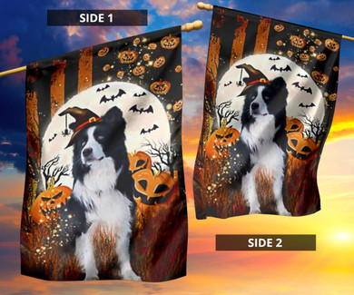 Border Collie Pumpkin Costume Halloween Holiday Flag Gift For Family Wall Indoor Room Decor