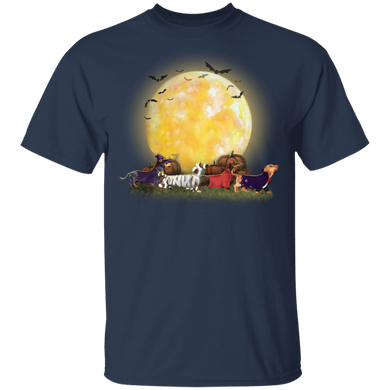 Dachshund Walking Halloween T-Shirt Halloween Gift For Dachshund Lovers Cute Shirt