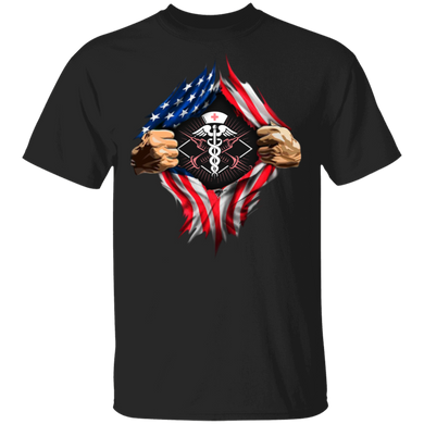 Caduceus Symbol American Flag T-Shirt Men Women Shirt Gifts For Friend