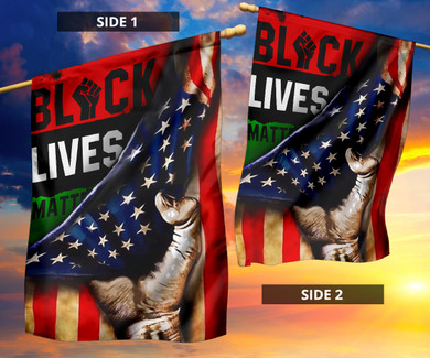 Black Lives Matter Inside American Flag Blm