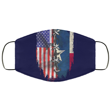 Texas Flag With American Flag Face Mask Fourth Of July