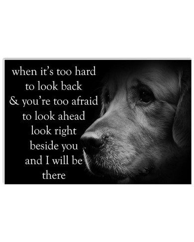 Golden Retriever Dog When It's Too Hard To Look Back And You're Too Afraid Poster Bedroom Wall Decor