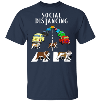 Bulldog Walk Abbey Road Social Distancing T-Shirt Gift For Bulldog Lover