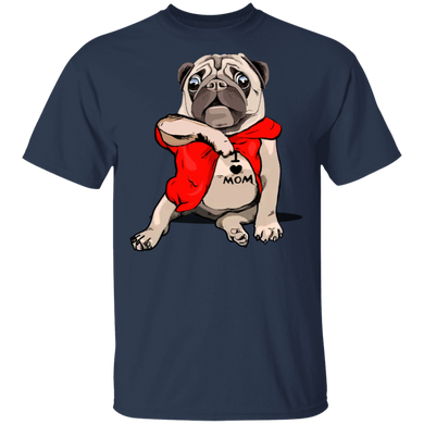 Pug Tattoo I Love Mom Cute Dog Shirt Mother's Day Gift Pug Tattoo I Love Mom Cute Dog Shirt Mother's Day Gift