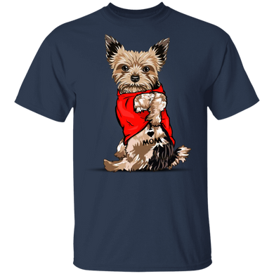 Yorkie Tattoo I Love Mom Dog Mom Shirt Cute