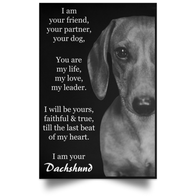 I Am Your Friend Your Partner Your Dog - I Am Your Dachshund Quote Posters