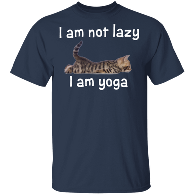 I Am Not Lazy I Am Yoga Cat With Saying Funny Shirts