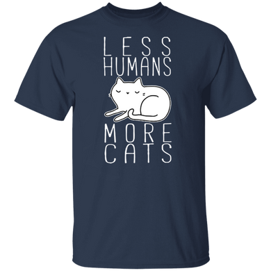 Less Humans More Cats Funny Shirts Cat Lovely