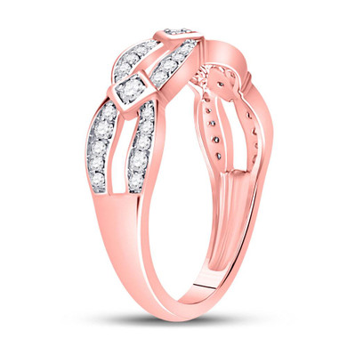 Diamond Band |  10kt Rose Gold Womens Round Diamond Fashion Band Ring 1/3 Cttw |  Splendid Jewellery