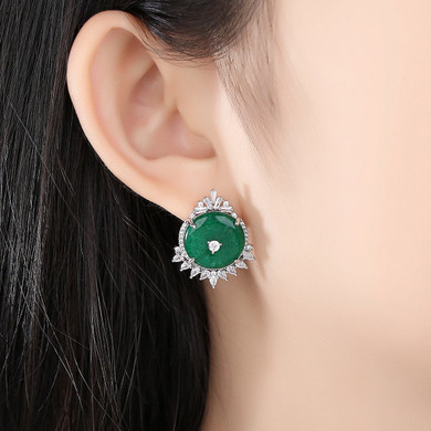 'Isetta' Earrings - 18K White Gold Finish