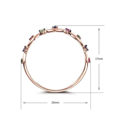 Trendy 14K Rose Gold 0.084ct Ring with Colorful Gemstone